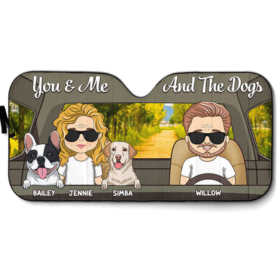 You Me And The Dogs - Personalized Car Sunshade