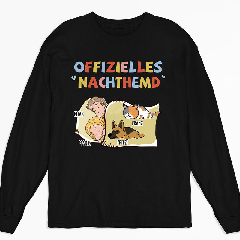 Nachthemd Haustiere Für Paare 2 - Personalisiertes Langarm T-shirt