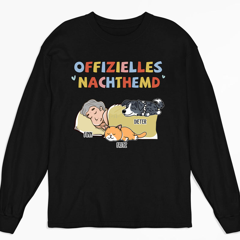 Nachthemd Für Haustierbesitzer 2 - Personalisiertes Langarm T-shirt