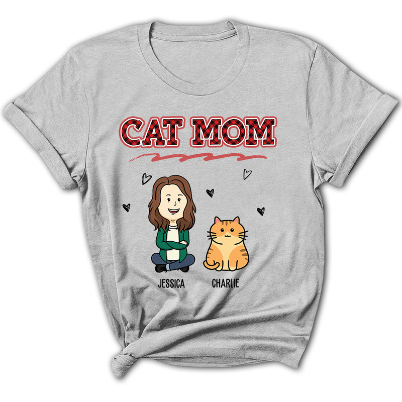 Cat Mom Red - Personalized Custom Women&