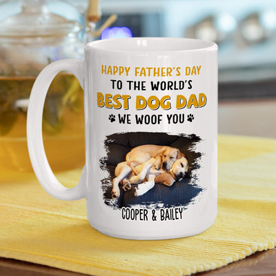 Woof You So Much Dad - Personalized Custom Coffee Mug