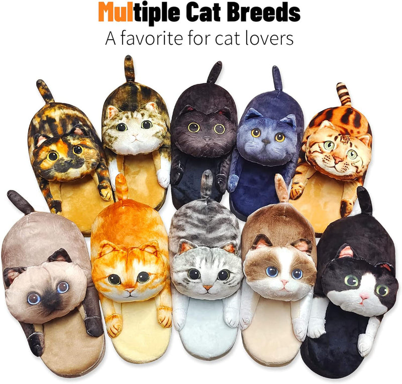 Funny Fuzzy Cat Slippers For Cat Lovers