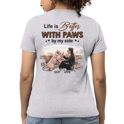 Paws By My Side Photo - Personalized Custom Women's T-shirt