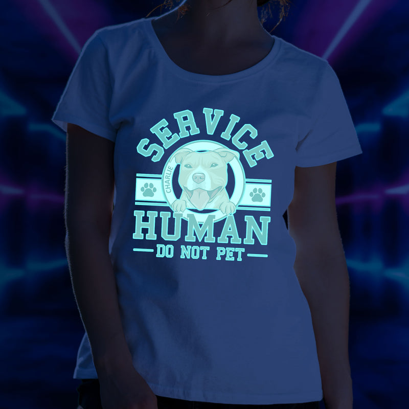 Dog Service Human Logo - Personalized Custom Fluorescent T-shirt