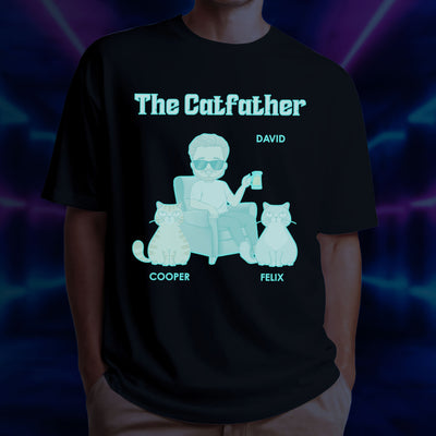 The Catfather - Personalized Custom Fluorescent T-shirt