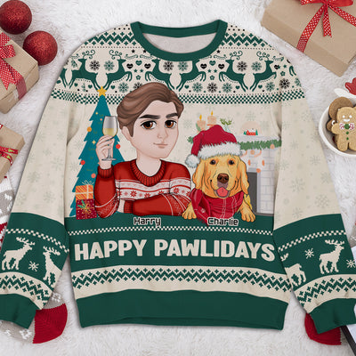 Happy Pawlidays To You - Personalized Custom All-Over-Print Sweatshirt