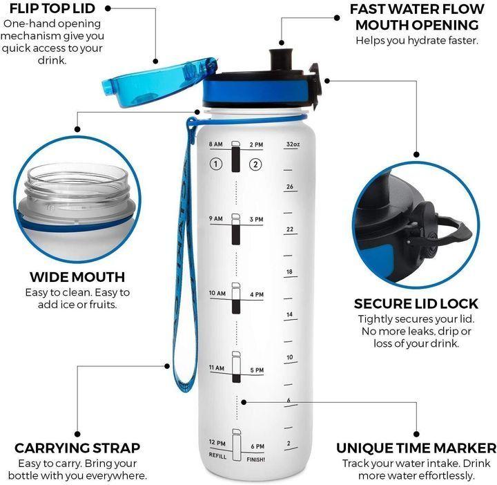 I Work Hard - Personalized Custom Water Tracker Bottle