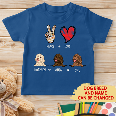 Peace Love Dog - Personalized Custom Youth T-shirt
