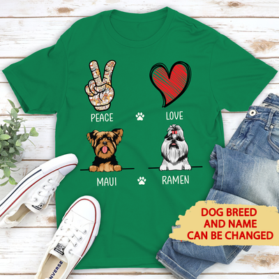 Peace Love Dog - Personalized Custom Premium T-Shirt