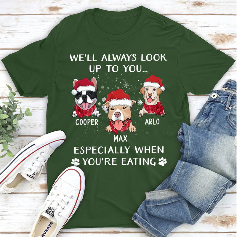 Look Up To You Christmas - Personalized Custom Unisex T-shirt