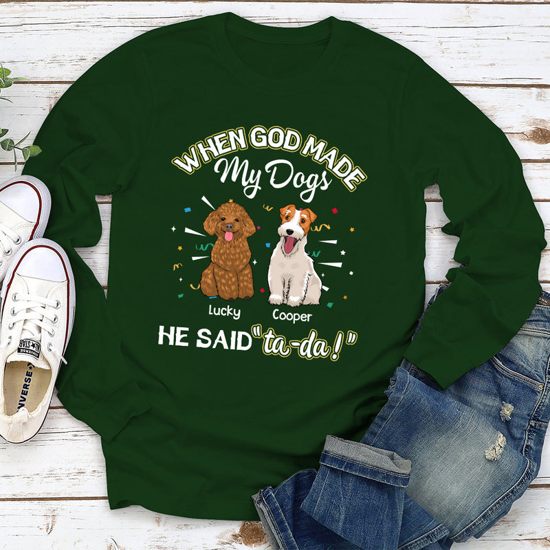 God Made My Dog - Personalized Custom Long Sleeve T-shirt