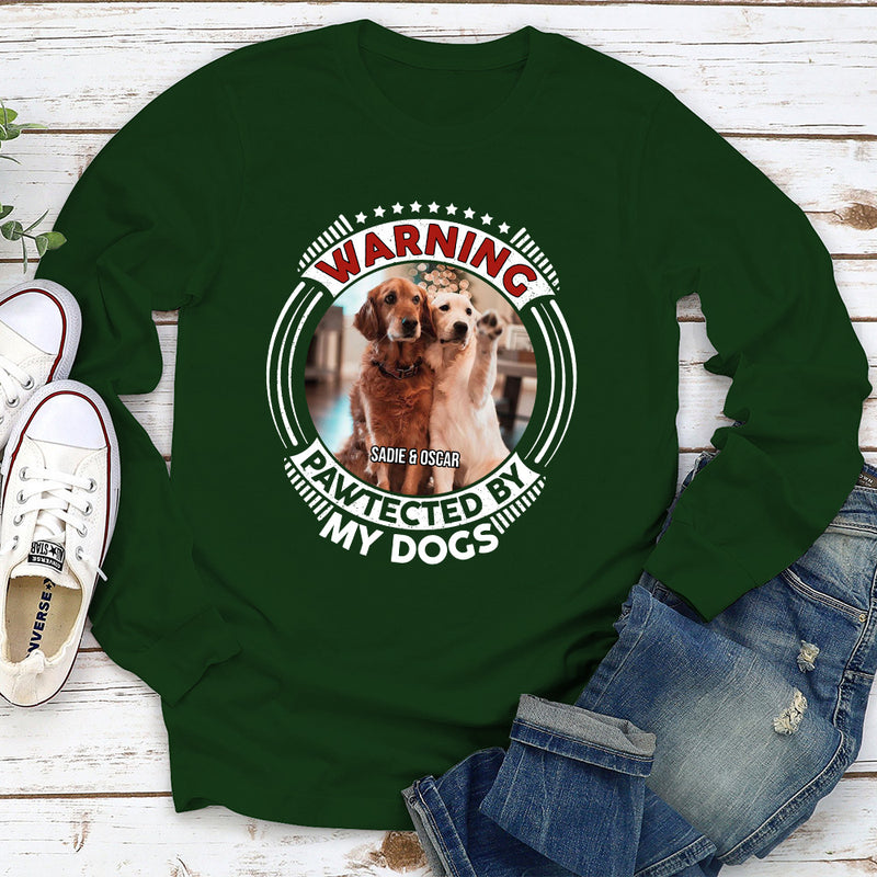 Pawtected By My Dog Photo - Personalized Custom Long Sleeve T-shirt