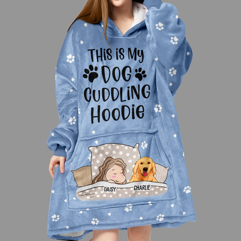 Dog Cuddling - Personalized Custom Blanket Hoodie