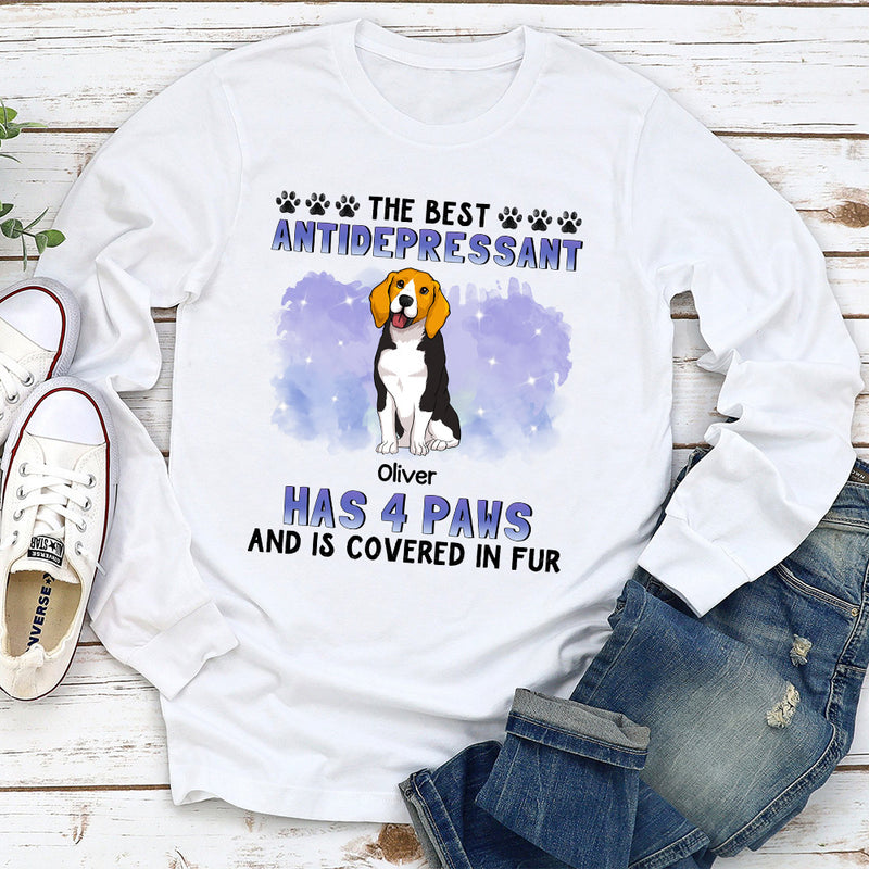 4 Paws Antidepressant - Personalized Custom Long Sleeve T-shirt