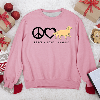 Peace Love Dog Pattern - Personalized Custom Sweatshirt