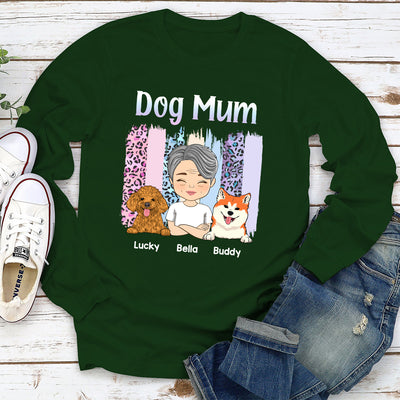 Dog Mom 4 - Personalized Custom Long Sleeve T-shirt