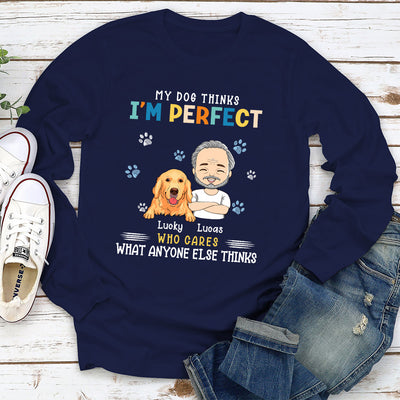 Perfect Dog Mom - Personalized Custom Long Sleeve T-shirt