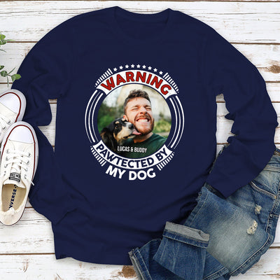 Pawtected By My Dog Photo - Personalized Custom Long Sleeve T-shirt