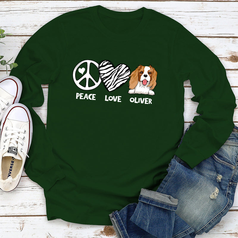 Peace And Love - Personalized Custom Long Sleeve T-shirt