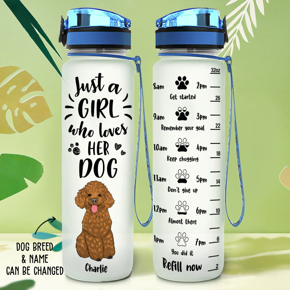 A Girl & Her Dogs - Memorial Personalized Custom Water Tracker Bottle -  Pawfect House ™