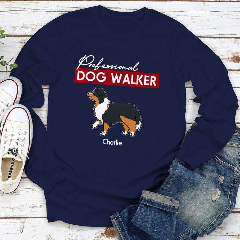 Professional Dog Walker - Personalized Custom Long Sleeve T-shirt