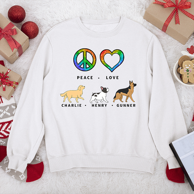 Peace Love Dog Pattern - Personalized Custom Sweatshirt