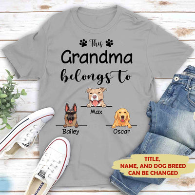 This Grandma Belongs to - Personalized Custom Unisex T-shirt