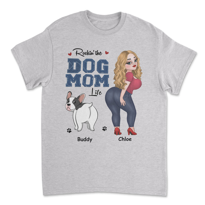 Dog Mom Blue Denim - Personalized Custom Unisex T-shirt