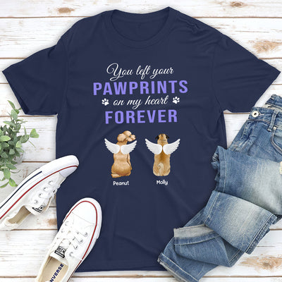 You Left Your Pawprints - Personalized Custom Unisex T-shirt