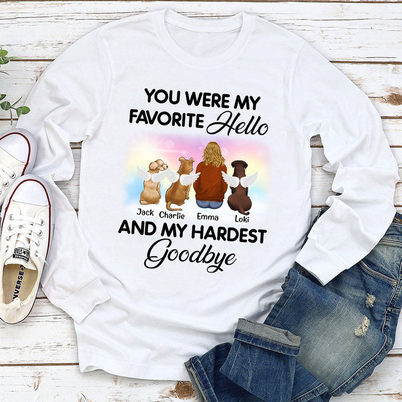 My Favorite Hello - Personalized Custom Long Sleeve T-shirt