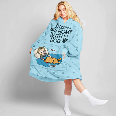 Home With Dogs - Personalized Custom Blanket Hoodie