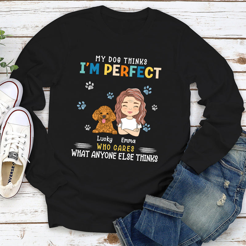 Perfect Dog Mom - Personalized Custom Long Sleeve T-shirt