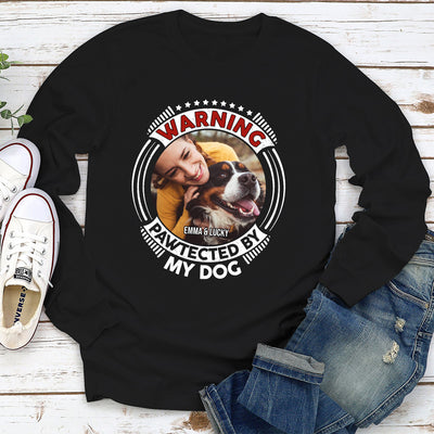 Pawtected By My Dog Photo - Personalized Custom Long Sleeve T-shirt