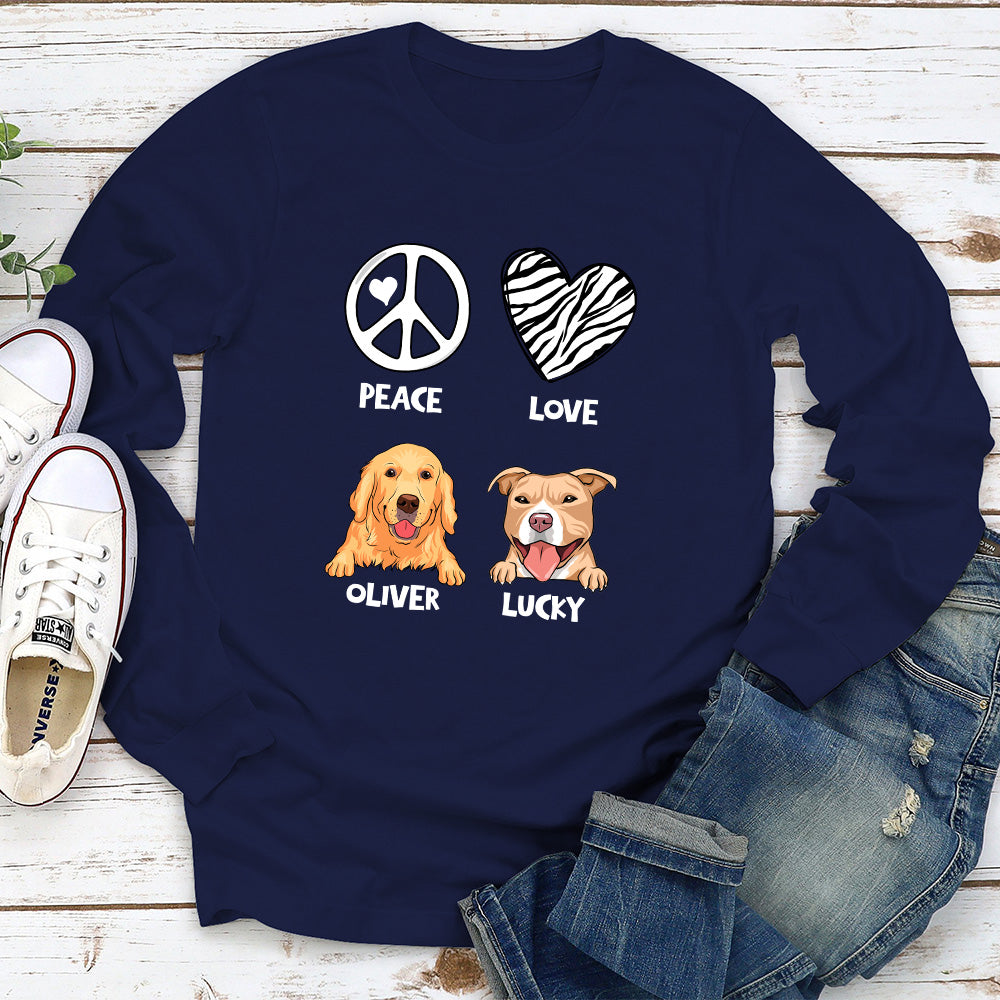 Peace And Love - Personalized Custom Long Sleeve T-shirt