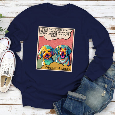 Dog Kissing You - Personalized Custom Long Sleeve T-shirt