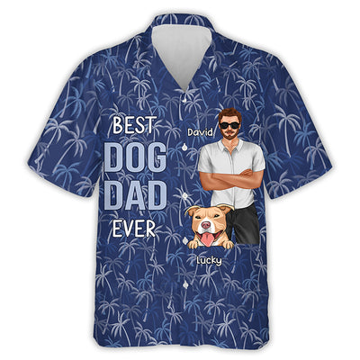 Cool Dog Dad - Personalized Custom Hawaiian Shirt