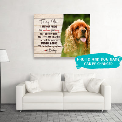 To My Dog Mom - Personalized Photo Custom Canvas - Gifts For Dog Lovers