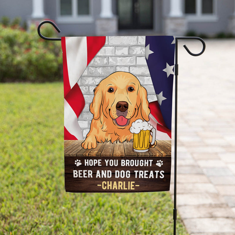 Beer And Dog Treats - Personalized Custom Garden Flag