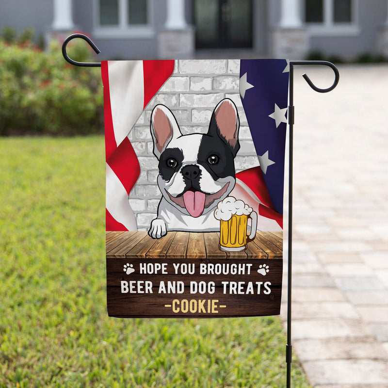 Beer And Dog Treats - Personalized Custom Garden Flag