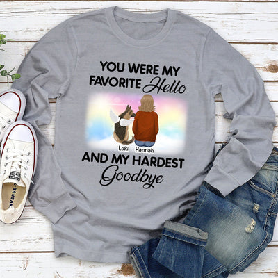 My Favorite Hello - Personalized Custom Long Sleeve T-shirt