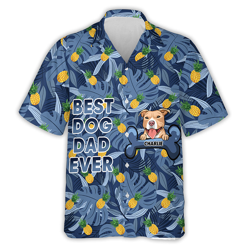 Best Dog Dad Hawaiian - Personalized Custom Hawaiian Shirt