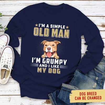 Simple Old Man - Personalized Custom Long Sleeve T-shirt
