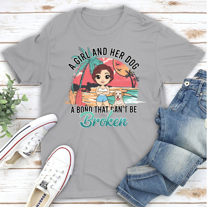 Girl And Dog 2 - Personalized Custom Unisex T-shirt