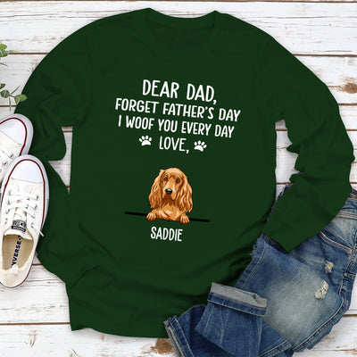 I Woof You Dog Dad - Personalized Custom Long Sleeve T-shirt