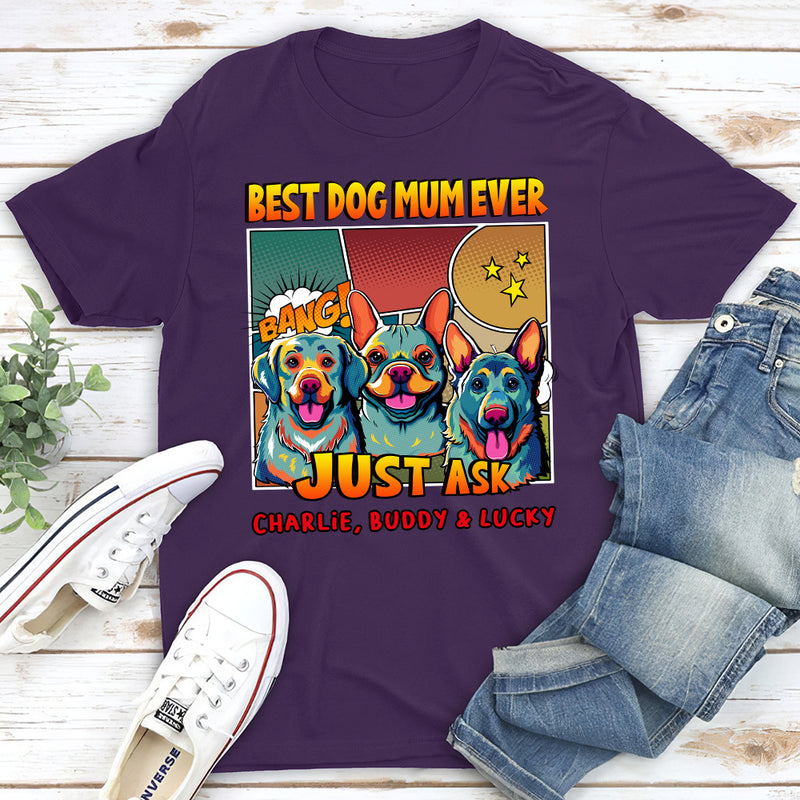 Best Dog Mom/Dad Popart - Personalized Custom Unisex T-shirt
