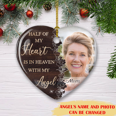 My Angel In Heaven - Personalized Custom Heart Ceramic Ornament