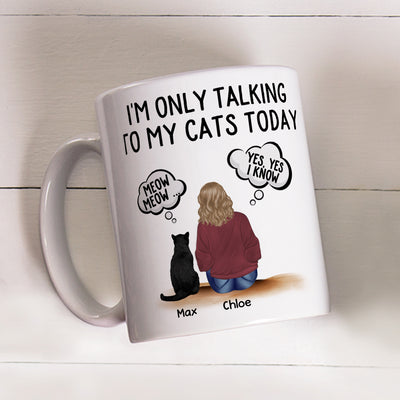 Talking To Cats - Personalized Custom Coffee Mug