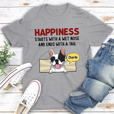 Happiness Starts With - Personalized Custom Unisex T-shirt