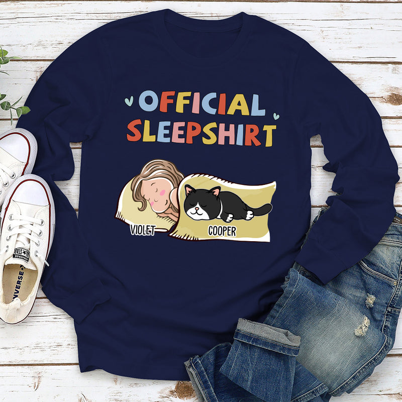 Sleeping Cat Sleepshirt - Personalized Custom Long Sleeve