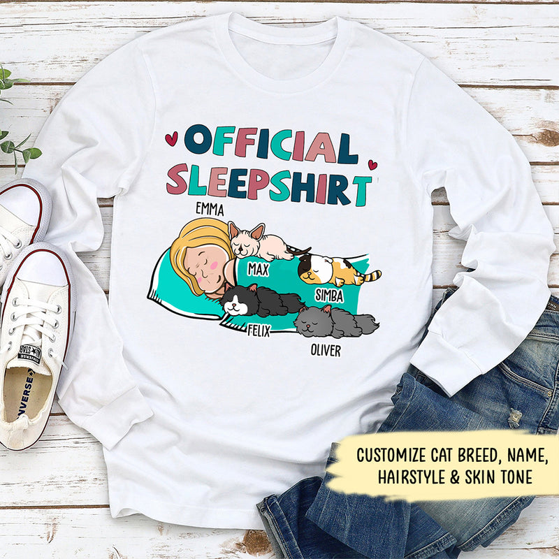 Cat Official Sleepshirt - Personalized Custom Long Sleeve T-shirt